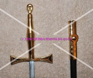 Knights Templar Standard Preceptors Sword - Gilt - 900mm - Click Image to Close